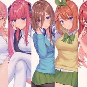 P站著名画师甲月五等分的花嫁同人作品